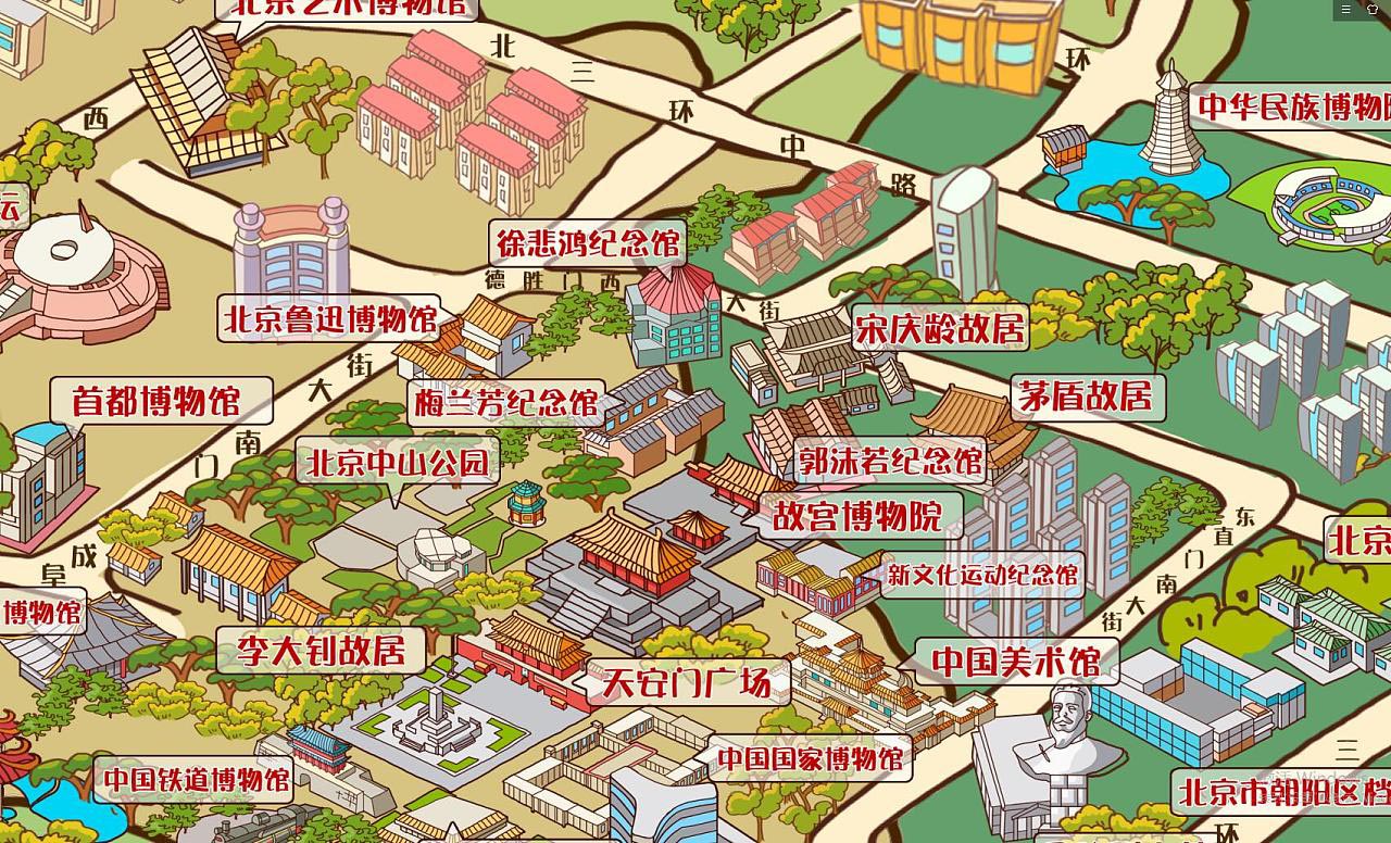龙江手绘地图景区的文化印记